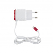 Сетевое зарядное устройство Red Line 2 USB + Lightning (NC-2.1AC) 8 pin белое/красное