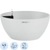 Кашпо с автополивом Lechuza Cubeto Stone 30 4.5 л песочный белый  (13.5x30 см)