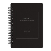 Блокнот Be Smart Notes 100х140 мм 120 листов черный в клетку на спирали