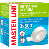 Лейкопластырь Master Uni РФ нетканый фиксирующий 3х500 см