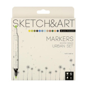Набор маркеров Sketch&Art Архитектура двусторонних 12 цветов (толщина линии 1-5 мм)