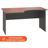 Стол эргономичный Стратегия левый (ноче милано/серый, 1400х1000х735 мм)