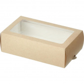 Бумажный контейнер DoEco МВ 12 для макарони коричневый (180х110х55 мм, 50 штук в упаковке)