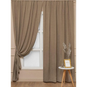 Комплект штор Amore Mio Однотонная замша 3872-009 (2 портьеры 150x270 см) коричневый Комплект штор Amore Mio Однотонная замша 3872-009 (2 портьеры 150x270 см) коричневый