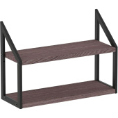 Полка настенная/настольная Комус Онега-8 чёрный муар/ясень анкор тёмный 450х150х300 мм