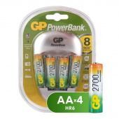 Зарядное устройство GP PB27GS270-2CR4 для 4-х аккумуляторов АА и 2-х аккумуляторов ААА (в комплекте 4 аккумулятора АА емкостью 2700 mAh)