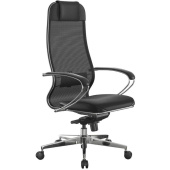 Кресло для руководителя Метта Samurai Comfort S Infinity черное (сетка/экокожа, металл)
