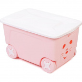 Ящик для игрушек Cool на колесах (розовый, 383х590х330 мм)