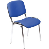Стул офисный Easy Chair Изо синий экокожа металл хромированный (550734)