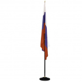 Флаг России напольный 135x90 см с черным флагштоком (высота 223 см)
