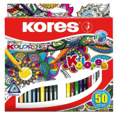 Карандаши цветные Kores Hobby Koloring 50 цветов трехгранные