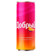 Напиток Добрый манго-маракуя газированный 0.33 л (12 штук в упаковке) купить в интернет-магазине товаров для офиса и дома ТопГрад с доставкой