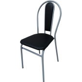 Стул обеденный чёрный (искусственная кожа, металл)