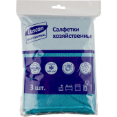 Салфетки хозяйственные Luscan Professional микрофибра 40х40 300 г/кв.м синие (3 штуки в упаковке)