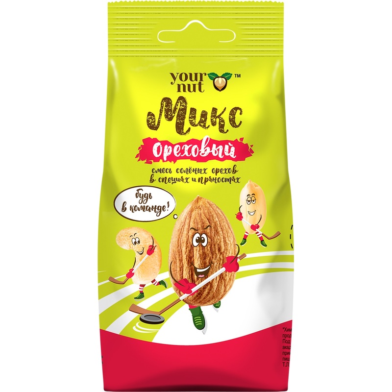 Ореховая смесь Your Nut из арахиса, кешью, миндаля в специях и пряностях  80 г