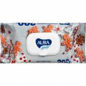 Влажные салфетки универсальные Aura Family 200 штук в упаковке
