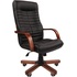 Кресло для руководителя Chairman 480 WD чёрное (экокожа, металл)