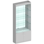 Витрина 300-3 (серый/прозрачный, 900х300х2100 мм)