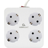 Сетевой фильтр Cablexpert Plate на 4 розетки 2 метра + 2 USB (PLT-4-C2U2-W-2)