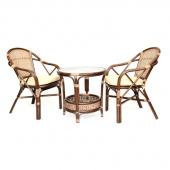Комплект плетеной мебели Ellena-2 браун (стол, 2 кресла)