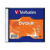 Диск DVD-R Verbatim 4.7 ГБ 16x slim box 43547