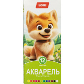 Краски акварельные Lori Funny Friends 12 цветов
