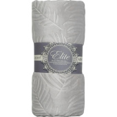 Плед Texrepublic Elite Листья фланель 200x220 см серый