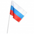 Флаг РФ с палочкой, сатен, 225х150мм