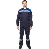Костюм рабочий летний мужской л05-КБР с СОП синий/васильковый (размер  56-58, рост 182-188 см)
