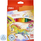 Карандаши цветные Deli ColoRun 36 карандашей 36 цветов трёхгранные