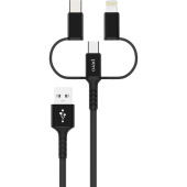 Кабель Pero USB A - USB Type-C - micro USB - Lightning 1 м  (4603768350729)
