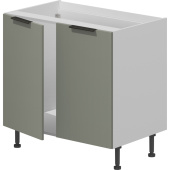 Шкаф кухонный база под мойку VOK BM2D_72_80 (платиновый зелёный/белый шагрень, 800х530х870 мм)