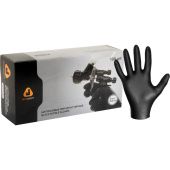 Перчатки одноразовые Jeta Safety JSN9 нитриловые особопрочные чёрные  (размер M, 100 штук/50 пар в упаковке, JSN908)