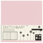 Скетчбук Bruno Visconti Sketch&Art Zefir 145х145 100 листов (розовый)
