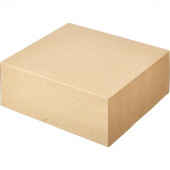 Бумажный контейнер DoEco Eco Cake 6000 для пирожных, вафель, печенья, конфет 6000 мл коричневый (255х255х105 мм,15 штук в упаковке)