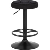 Табурет барный Dobrin Bruno black чёрный (велюр/металл)