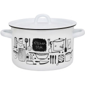 Кастрюля Эмаль Kitchen (550002599) 3 л эмалированная сталь с крышкой