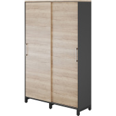 Гардероб Kobor HG-120/60/M black/natural дуб натуральный/чёрный муар  1200х600х1900 мм