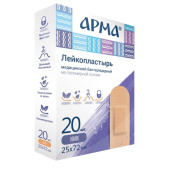 Лейкопластырь бактерицидный АРМА 25х72 мм полимерный телесный (20 штук в упаковке)
