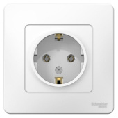 Розетка Schneider Electric Blanca одноместная с заземлением 16А IP20 с рамкой скрытого монтажа белая (BLNRS001011)