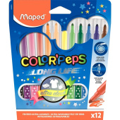 Фломастеры Maped Color'peps Long Life 12 цветов смывающиеся с вентилируемыми колпачками (845020)