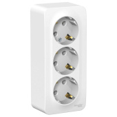 Розетка Schneider Electric Blanca трехместная с заземлением 16А IP20 открытого монтажа белая (BLNRA010311)