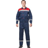 Костюм рабочий летний мужской л20-КБР с СОП синий/красный (размер 60-62, рост 182-188 см)