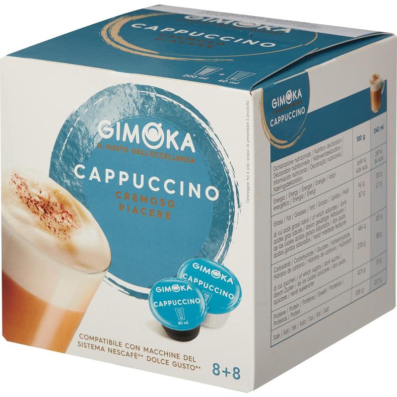 Кофе в капсулах для кофемашин Gimoka Dolce Gusto Cappuccino (16 штук в упаковке)