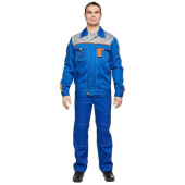 Костюм рабочий летний мужской л10-КБР васильковый/серый (размер 52-54, рост 158-164 см)