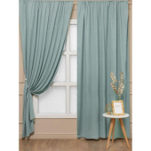 Комплект штор Amore Mio Однотонная замша 3872-029 (2 портьеры 150x270 см) бирюзовый