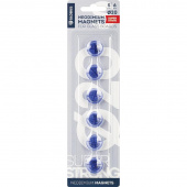 Магниты для досок (диаметр 20 мм, 6 штук в упаковке) для стеклянных досок прозрачные синие Глобус