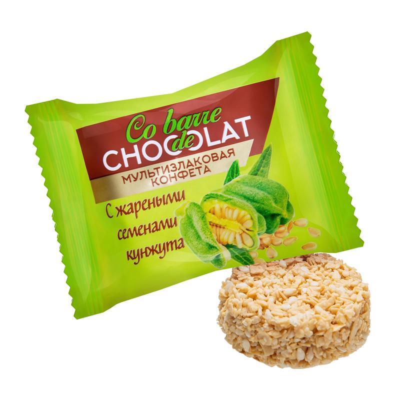 Конфеты Co barre de Chocolat мультизлаковые с кунжутом и белой глазурью  1 кг