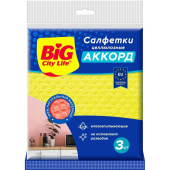 Салфетки хозяйственные Big City Life Аккорд целлюлоза 16х15 см 230 г/кв.м (3 штуки в упаковке)