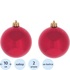 Набор шаров ёлочных Клубничный дуэт пластик красные (диаметр 10 см, 2  штуки в упаковке)